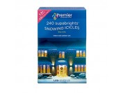 Premier LED WHITE Supabrights Snowing Icicles Light Set with Speed Controller x 240